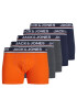 JACK & JONES Boxerky 'BOULDER' námornícka modrá / tmavosivá / tmavooranžová / šedobiela - Pepit.sk