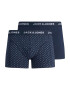 JACK & JONES Boxerky 'DUORO' námornícka modrá / biela - Pepit.sk