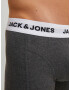 JACK & JONES Boxerky tmavosivá / čierna / biela - Pepit.sk