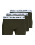 JACK & JONES Boxerky tmavozelená / čierna / biela - Pepit.sk