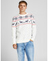 JACK & JONES Sveter 'Snowy' krémová / tmavomodrá / červená - Pepit.sk