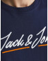 JACK & JONES Tričko 'Tons Upscale' námornícka modrá / mandarínková / biela - Pepit.sk