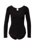 MAGIC Bodyfashion Košeľové body 'Longsleeve Bodysuit Bamboo' čierna - Pepit.sk