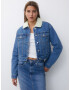 Pull&Bear Prechodná bunda modrá denim / biela - Pepit.sk