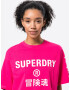 Superdry Funkčné tričko fuksia / biela - Pepit.sk