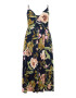 Vero Moda Curve Letné šaty 'VMKATNISS S/L MAXI DRESS EXP GA CUR' námornícka modrá / kaki / svetlozelená / púdrová - Pepit.sk