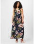 Vero Moda Curve Letné šaty 'VMKATNISS S/L MAXI DRESS EXP GA CUR' námornícka modrá / kaki / svetlozelená / púdrová - Pepit.sk