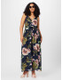 Vero Moda Curve Letné šaty 'VMKATNISS S/L MAXI DRESS EXP GA CUR' námornícka modrá / kaki / svetlozelená / púdrová - Pepit.sk