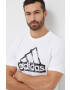 adidas Bavlnené tričko biela farba s potlačou - Pepit.sk