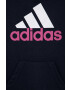 adidas Detská mikina U BL 2 HOODIE tmavomodrá farba s kapucňou s potlačou - Pepit.sk