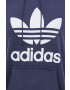 adidas Originals Bavlnená mikina HE6951 dámska tmavomodrá farba s potlačou - Pepit.sk