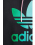 adidas Originals Bavlnená mikina dámska čierna farba s kapucňou s nášivkou - Pepit.sk