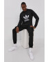 adidas Originals Bavlnená mikina H06651-BLK/WHT pánska čierna farba s potlačou - Pepit.sk