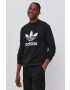 adidas Originals Bavlnená mikina H06651-BLK/WHT pánska čierna farba s potlačou - Pepit.sk