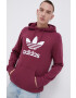 adidas Originals Bavlnená mikina HK2725-ORBGRY pánska šedá farba s nášivkou - Pepit.sk