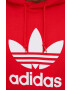 adidas Originals Bavlnená mikina Adicolor HE9500-VIRED/WHT pánska červená farba s potlačou - Pepit.sk