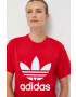 adidas Originals Bavlnené tričko červená farba - Pepit.sk