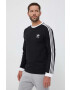 adidas Originals Bavlnené tričko s dlhým rukávom 3-Stripes Long Sleeve Tee IA4877-BLACK čierna farba s nášivkou - Pepit.sk