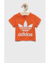 adidas Originals Detské bavlnené tričko oranžová farba s potlačou - Pepit.sk