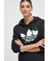 adidas Originals Mikina dámska čierna farba s kapucňou s potlačou - Pepit.sk