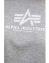 Alpha Industries Mikina 196032.17-grey dámska šedá farba s kapucňou s potlačou - Pepit.sk