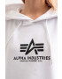 Alpha Industries Mikina 116057.09-white dámska biela farba s kapucňou s potlačou - Pepit.sk