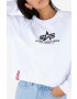 Alpha Industries Mikina Boxy Sweater Wmn 128052.09-white dámska biela farba s potlačou 128052 09 - Pepit.sk