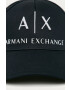 Armani Exchange Čiapka tmavomodrá farba s nášivkou - Pepit.sk