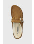 Birkenstock Semišové papuče Buckley Shearling hnedá farba - Pepit.sk