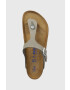 Birkenstock Semišové žabky 1024127-lgrey dámske šedá farba na plochom podpätku - Pepit.sk