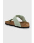 Birkenstock Semišové žabky Gizeh Big Buckle dámske zelená farba na plochom podpätku 1024046 - Pepit.sk