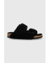 Birkenstock Vlnené papuče Arizona BB Shearling 1023105.BLK-BLACK čierna farba - Pepit.sk