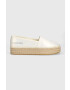 Calvin Klein Jeans Espadrilky ESPADRILLE FLATFORM biela farba na platforme YW0YW01241 - Pepit.sk