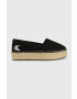 Calvin Klein Jeans Espadrilky Flatform Espadrille čierna farba na platforme - Pepit.sk