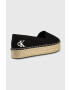 Calvin Klein Jeans Espadrilky Flatform Espadrille čierna farba na platforme - Pepit.sk