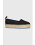 Calvin Klein Jeans Espadrilky FLATFORM ESPADRILLE SOFT NY čierna farba na platforme YW0YW00989 - Pepit.sk