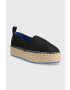 Calvin Klein Jeans Espadrilky FLATFORM ESPADRILLE SOFT NY čierna farba na platforme YW0YW00989 - Pepit.sk