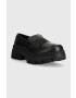 Calvin Klein Jeans Kožené mokasíny CHUNKY COMBAT LOAFER WN dámske čierna farba na platforme YW0YW01120 - Pepit.sk