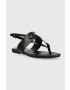 Calvin Klein Jeans Kožené sandále FLAT SANDAL HW dámske čierna farba YW0YW00953 - Pepit.sk