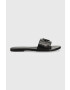 Calvin Klein Jeans Kožené šľapky FLAT SANDAL STRAP HW dámske čierna farba YW0YW00952 - Pepit.sk