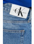 Calvin Klein Jeans Rifľové krátke nohavice dámske jednofarebné stredne vysoký pás - Pepit.sk