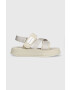 Calvin Klein Jeans Sandále PREFRESATO SANDAL BADGE dámske béžová farba na platforme YW0YW00967 - Pepit.sk