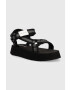 Calvin Klein Jeans Sandále PREFRESATO SANDAL WEBBING XRAY dámske čierna farba na platforme YW0YW00969 - Pepit.sk