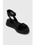 Calvin Klein Jeans Sandále SPORTY WEDGE ROPE SU CON dámske čierna farba na platforme YW0YW00977 - Pepit.sk