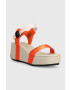 Calvin Klein Jeans Sandále WEDGE BLCOK SANDAL SATIN/HW dámske oranžová farba na platforme YW0YW00980 - Pepit.sk