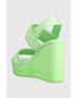 Calvin Klein Jeans Sandále WEDGE SANDAL BADGE dámske zelená farba na kline YW0YW01028 - Pepit.sk