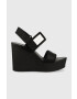 Calvin Klein Jeans Sandále WEDGE SANDAL BADGE dámske čierna farba na kline YW0YW01028 - Pepit.sk