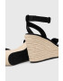 Calvin Klein Jeans Semišové sandále WEDGE SANDAL SU CON dámske čierna farba na platforme YW0YW01026 - Pepit.sk