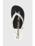 Calvin Klein Jeans Žabky BEACH SANDAL FLATFORM dámske biela farba na plochom podpätku YW0YW00716 - Pepit.sk