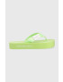 Calvin Klein Jeans Žabky FLATFORM FLIPFLOP dámske zelená farba na platforme YW0YW00993 - Pepit.sk